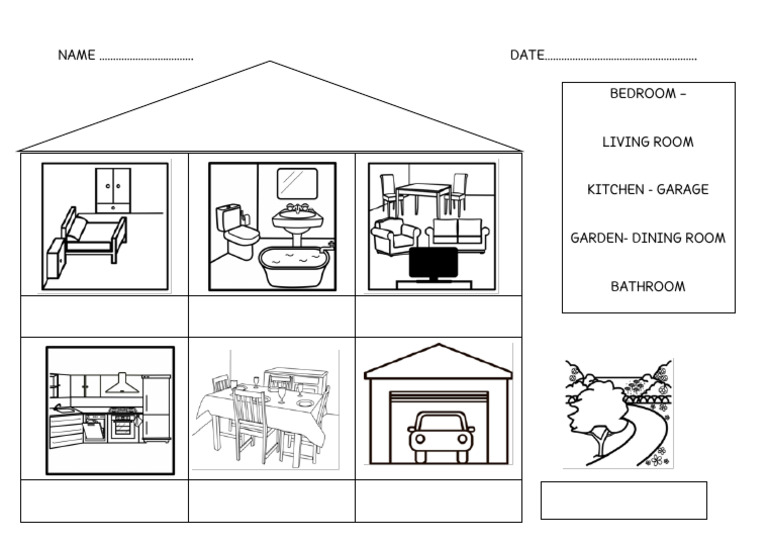 Labeling Rooms in a House Worksheet | PDF | Cooking, Food & Wine
