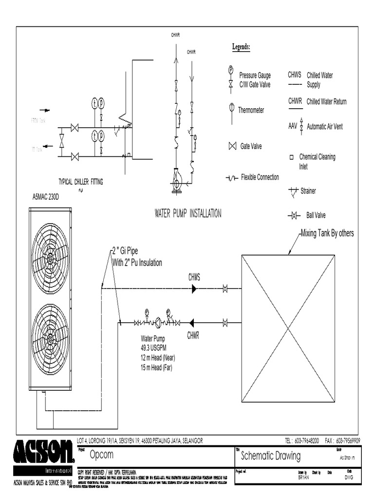 Chilled Water System Schematic Diagram | PDF | Valve | Energy Technology
