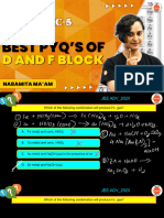 D and F Block Elements - Advance Pyq