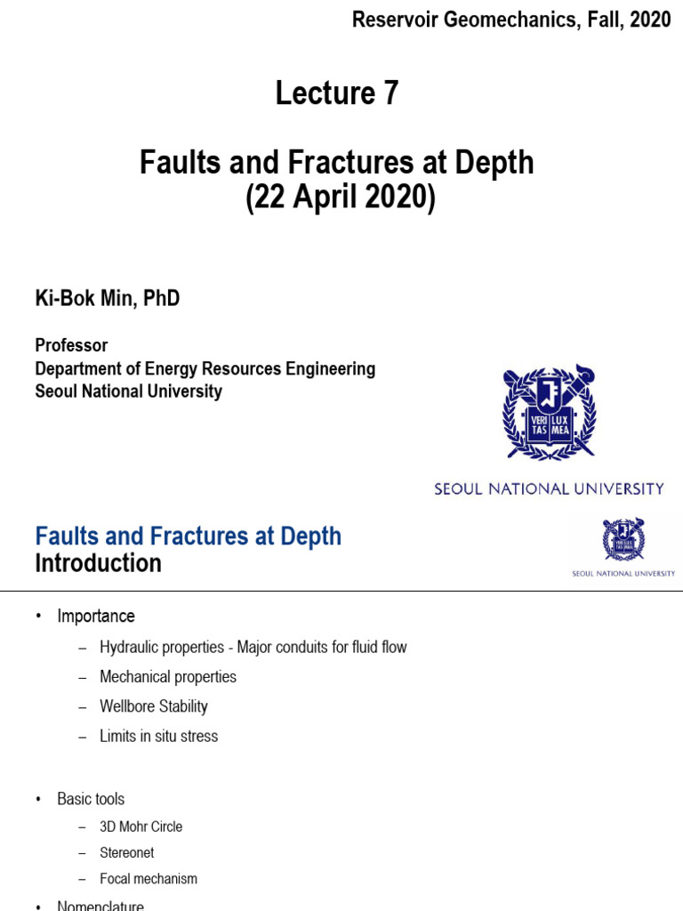 Faults and Fractures in Reservoir Geomechanics | PDF | Fault (Geology ...