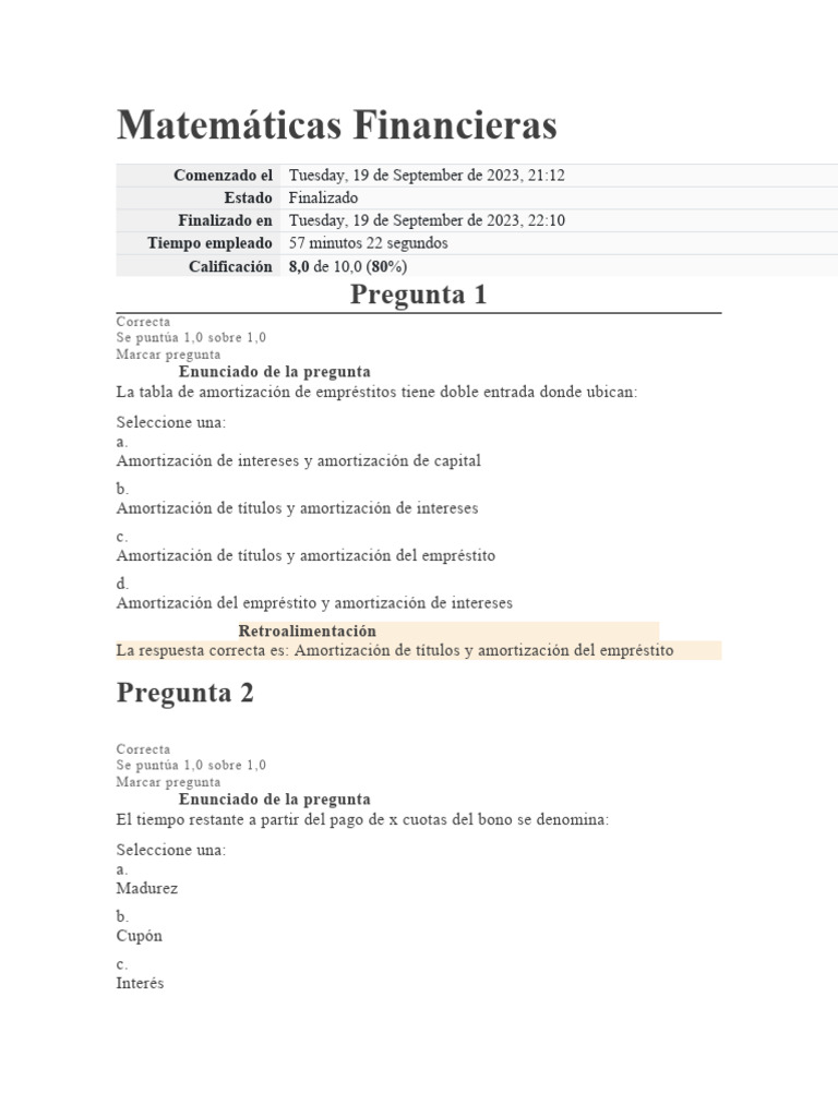 Conceptos Clave en Matemáticas Financieras | PDF | Deuda | Hoja de balance
