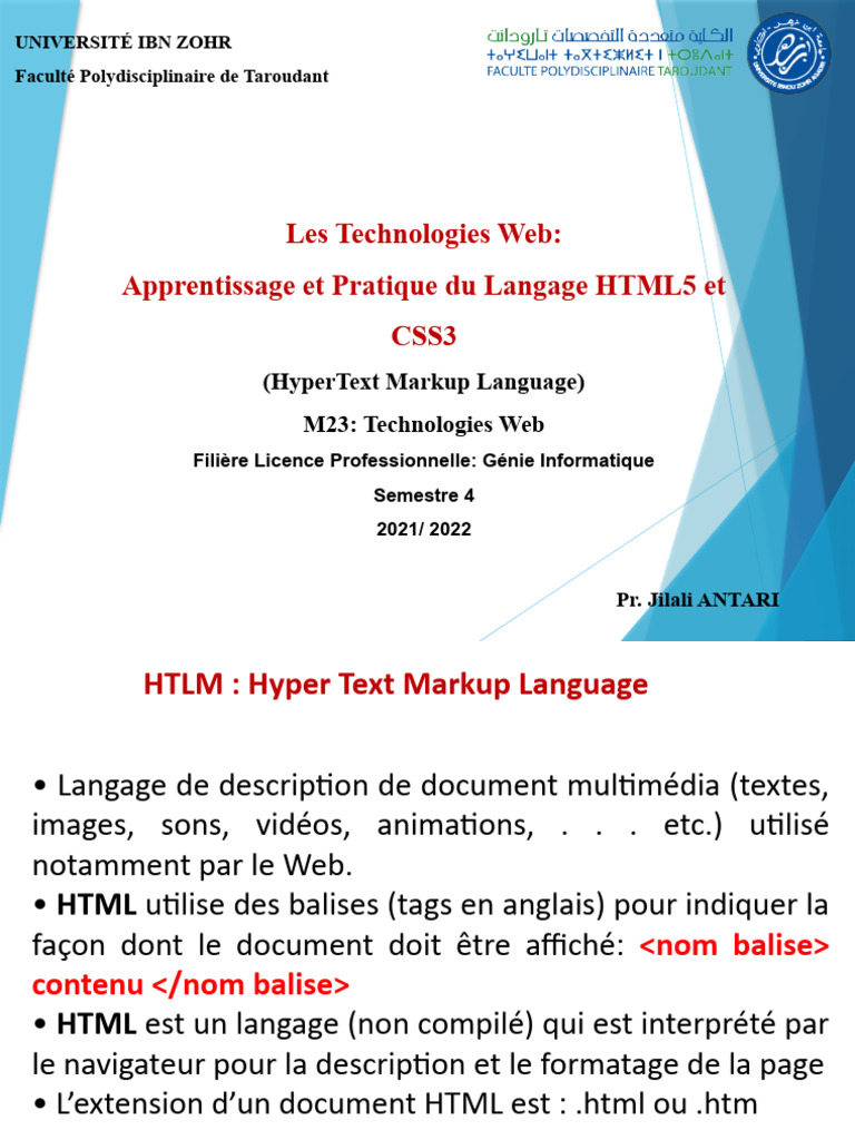 Apprentissage HTML5 et CSS3 | PDF | Html | Langage de balisage