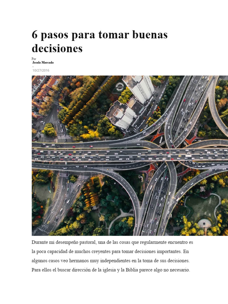 6 Pasos para Decisiones Sabias | PDF | Oración | Biblia