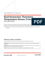 Duct/Immersion Thermistor Temperature Sensor (4 Inch) : Installation Sheet