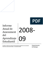 Informe Anual 2008-09 Assessment Biologia