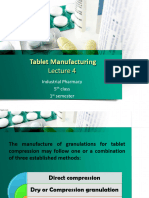 Tablet Manufacturing: Industrial Pharmacy 5 Class 1 Semester