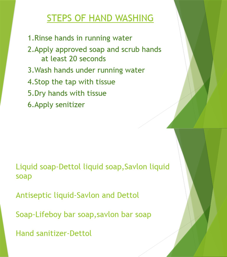 Steps of Hand Washing PDF