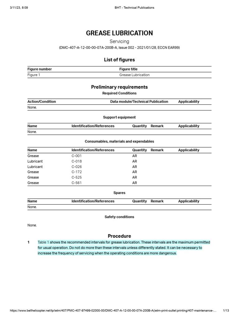 BHT - Technical Publications1 | PDF | Bearing (Mechanical) | Lubricant