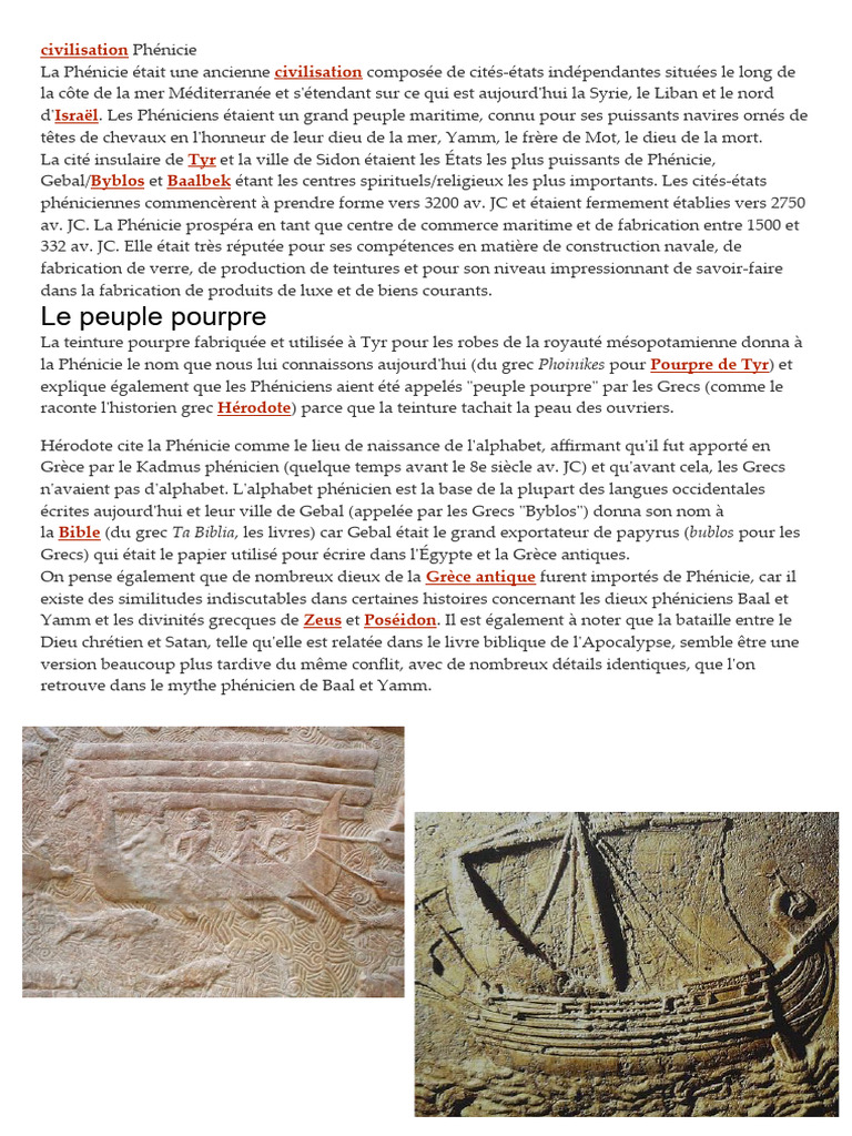 Histoire et civilisation phénicienne | PDF | Phénicie | Grèce ancienne