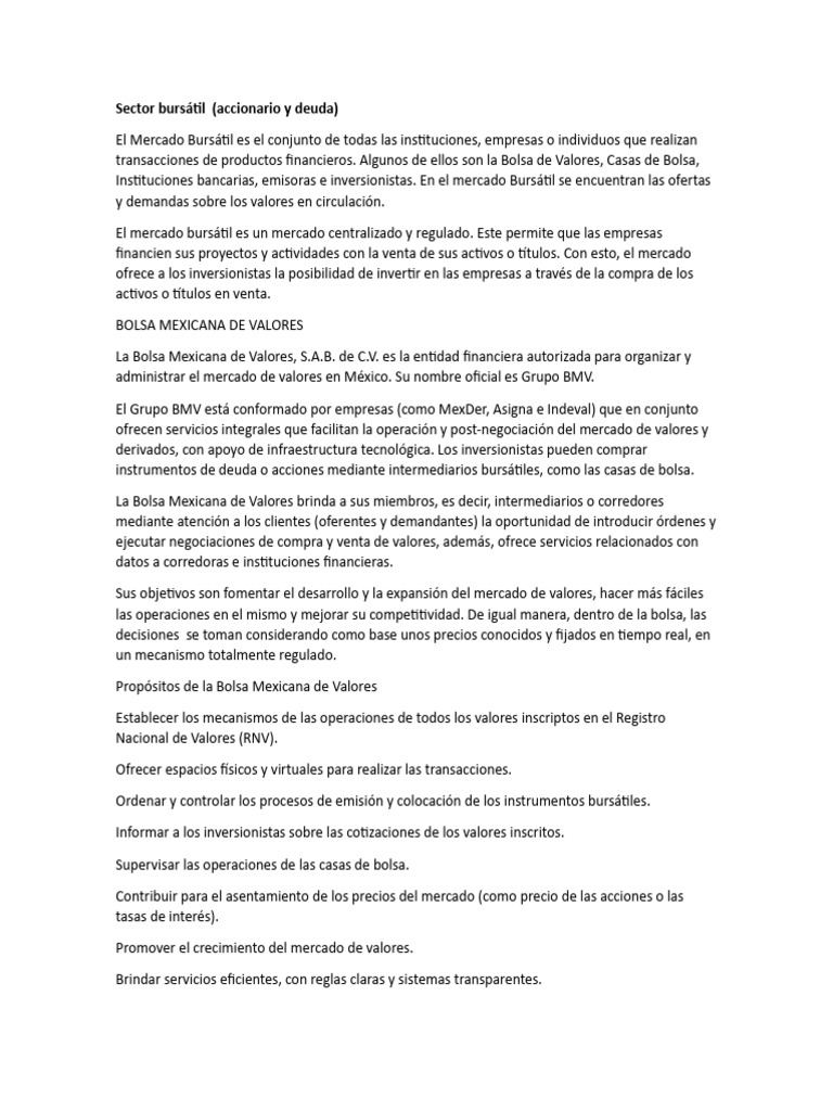 Mercado Bursátil en México: Guía Completa | PDF | Bolsa | Bolsa de Valores