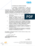 Política Integrada Del Sistema de Gestión