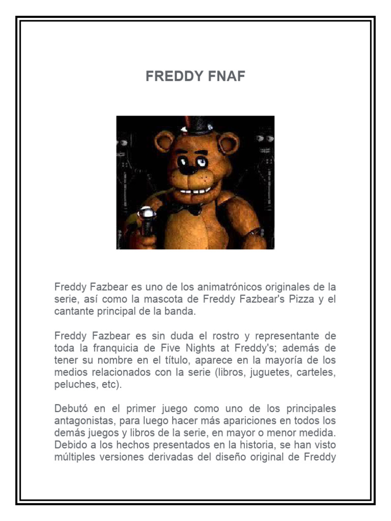 Historia de Freddy Fazbear en FNAF | PDF