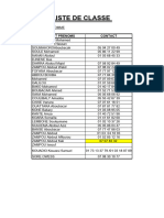 Liste de Classe: Noms Et Prenoms Contact