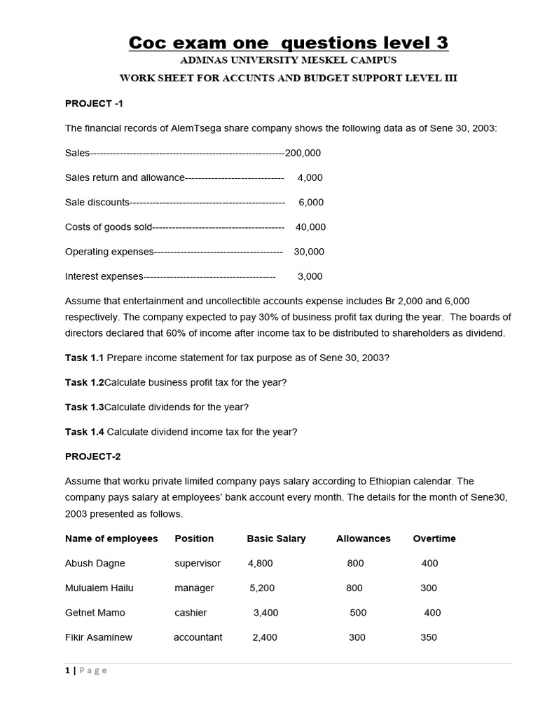 Level 3 Accounting Exam Questions | PDF | Dividend | Income