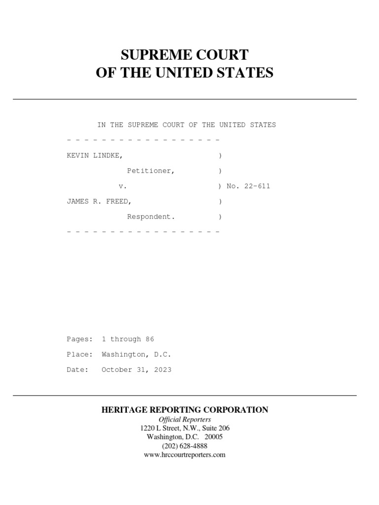 Freed Lindke SCOTUS Transcript PDF First Amendment To The United