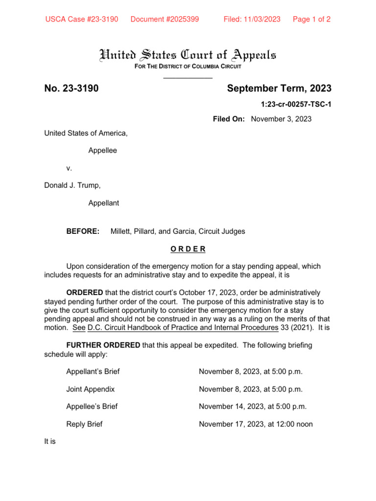 Trump Appeal Expedited | PDF