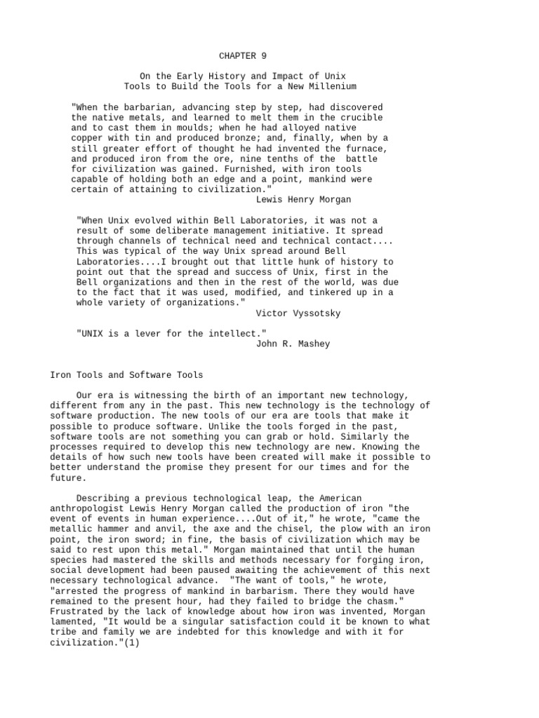 On The Early History and Impact of Unix Tools To Build The Tools For A ...