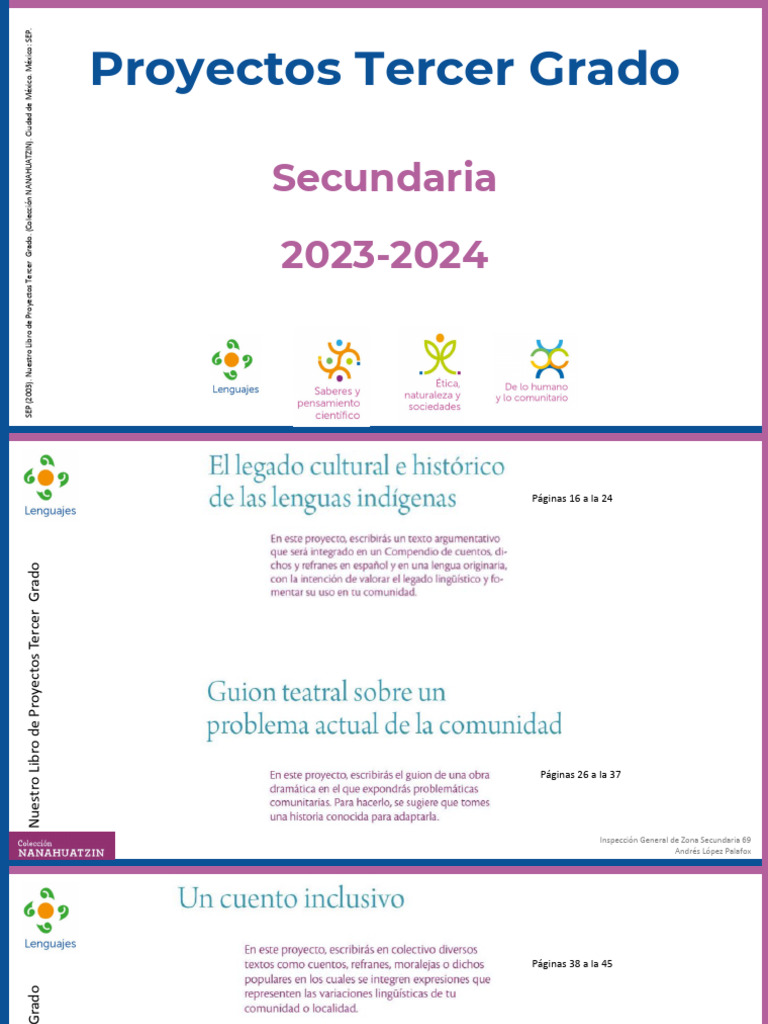 Libro de Proyectos 3° Secundaria 2023-2024 | PDF