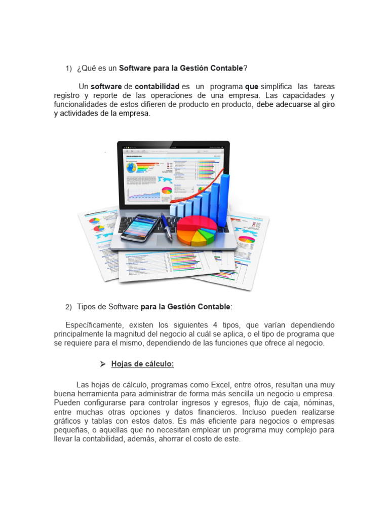 Tipos y Ventajas del Software Contable | PDF | Contabilidad | Software