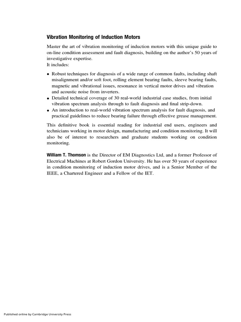 Vibration of Induction Motors PDF Bearing (Mechanical) Electric Motor