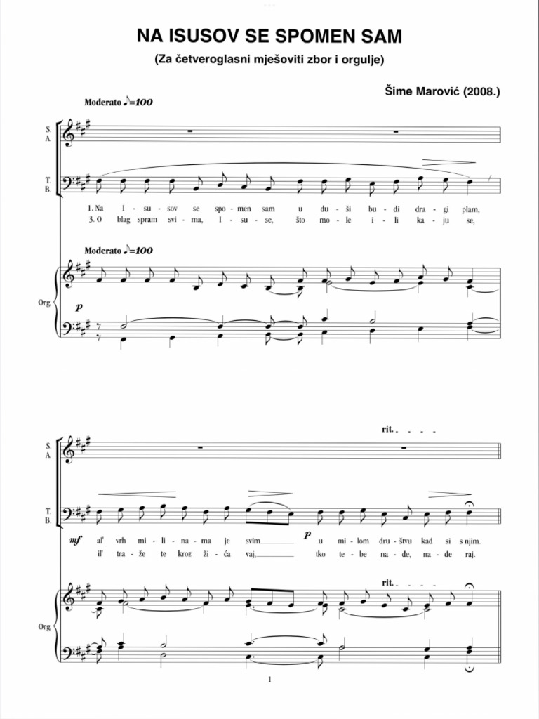 Na Isusov Se Spomen Sam | PDF