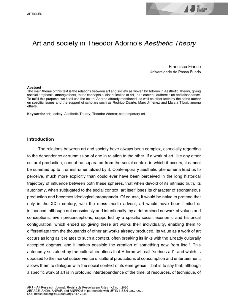 paulosilveira,+Francisco+Fianco Art+and+Society+in+Theodor+Adorno