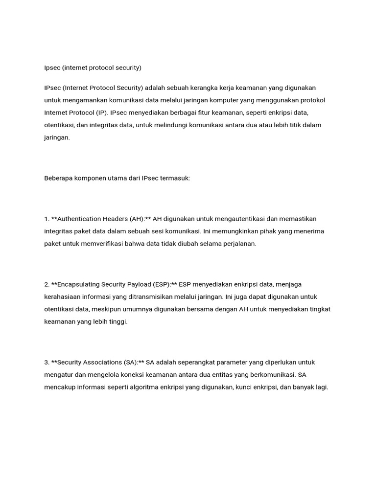 Ipsec internet protocol security pdf bisnis komputer