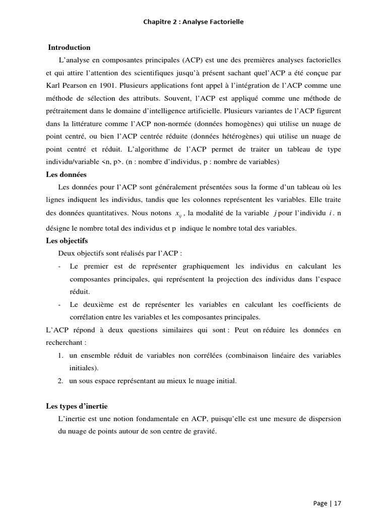 Double ACP et centrage des variables | PDF | Mathématiques appliqués ...