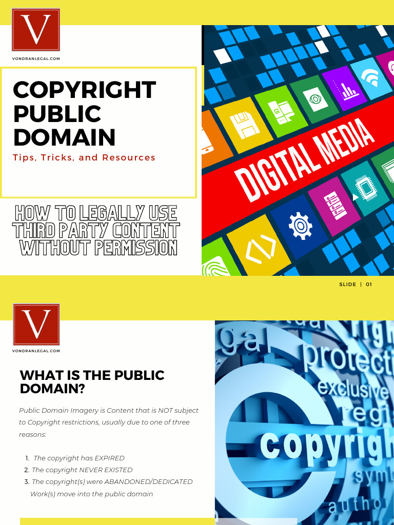Public Domain Resources by Vondran Legal® | PDF | Public Domain | Copyright