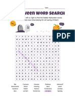 Dark Purple Illustrated Halloween Word Search Worksheet