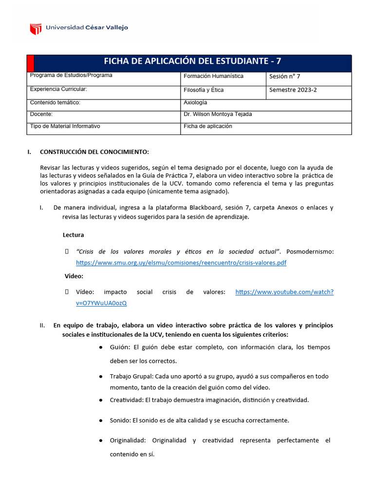 Ficha de Aplicación 07 | PDF | Crecimiento personal y profesional