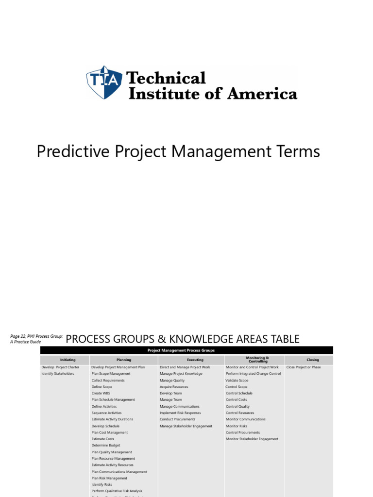 PM Predictive Terms | PDF | Project Management | Brainstorming