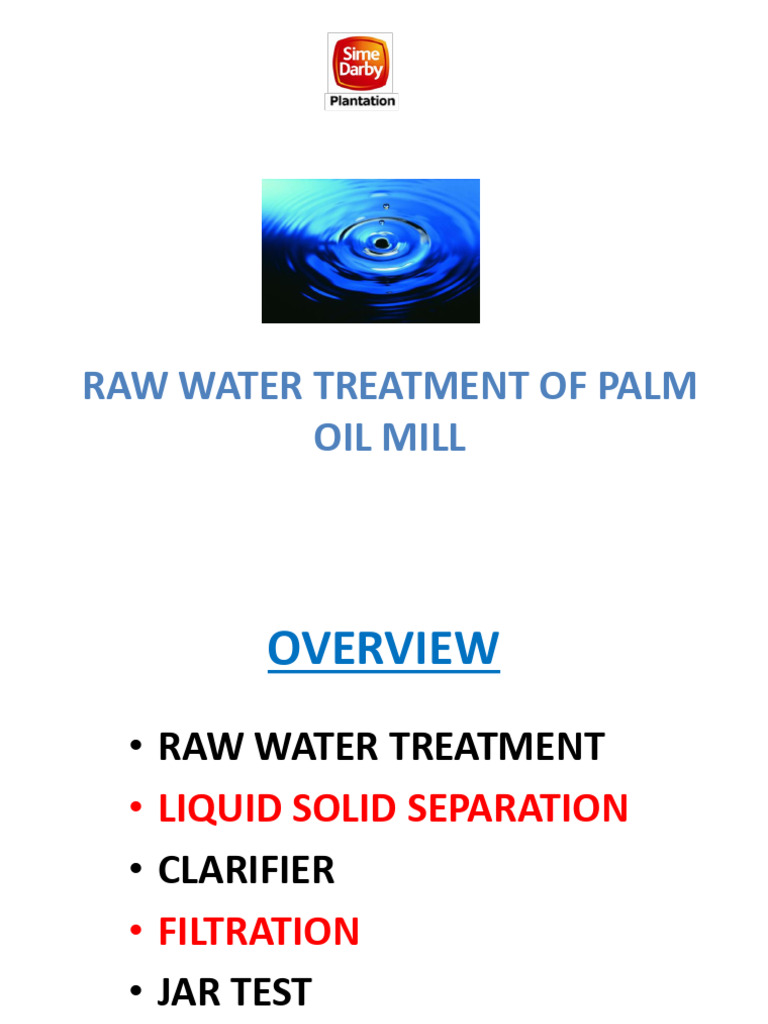 Raw Water Treatment PDF Water Water Purification