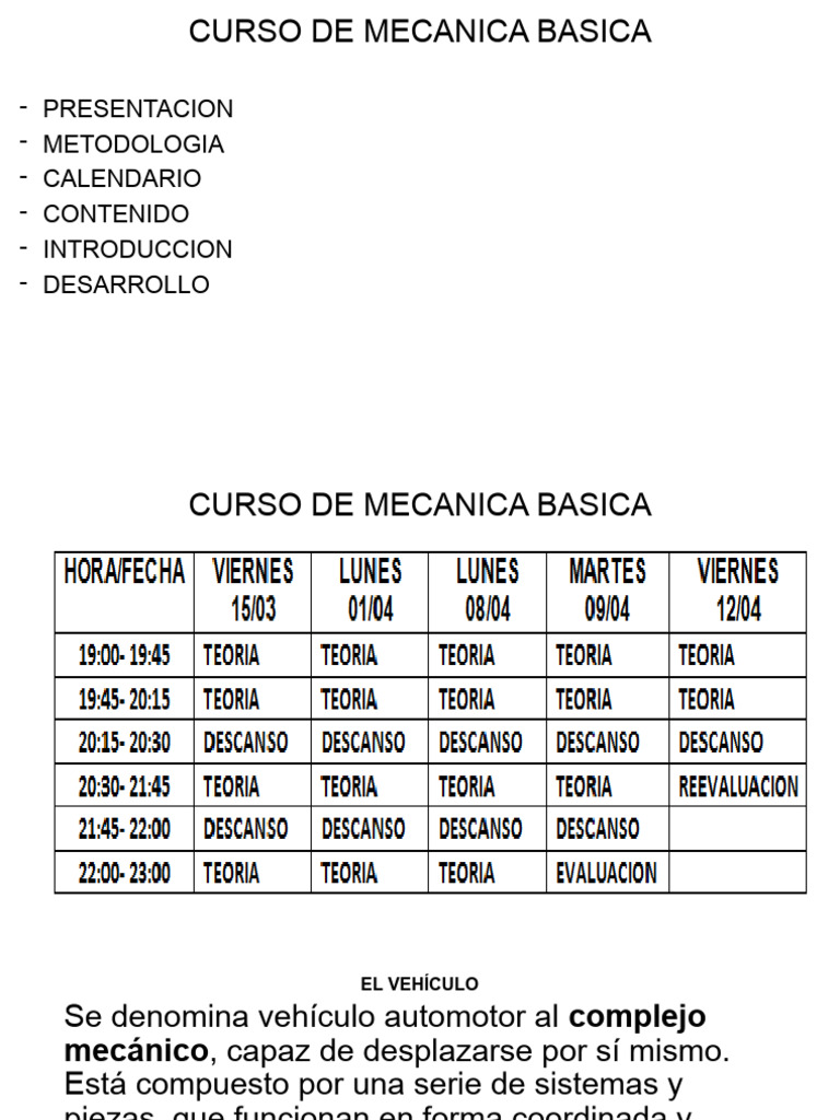 Curso de Mecanica Basica 0002 2018 | PDF | Direccion | Neumático