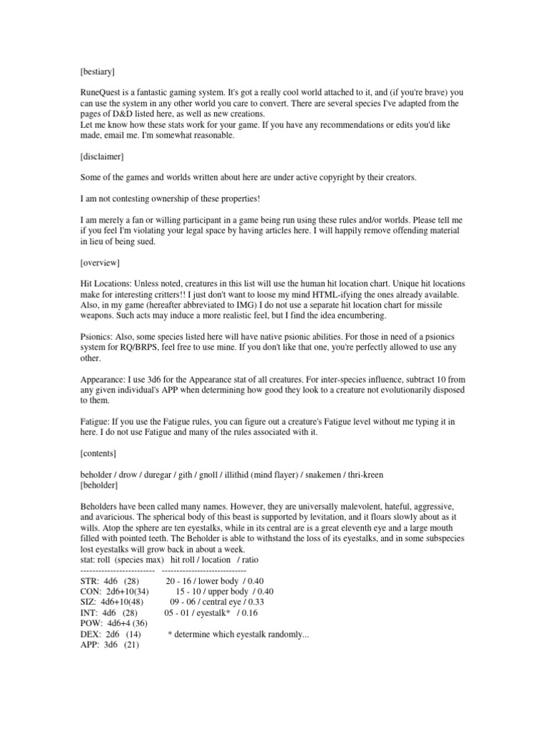 Brp short bestiary pdf games activities