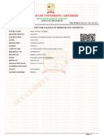 COLLEGE OF MEDICINE DUE STUDENTS Payment Receipt Letter