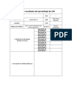 Tabla de Resultados Del Aprendizaje de CAS