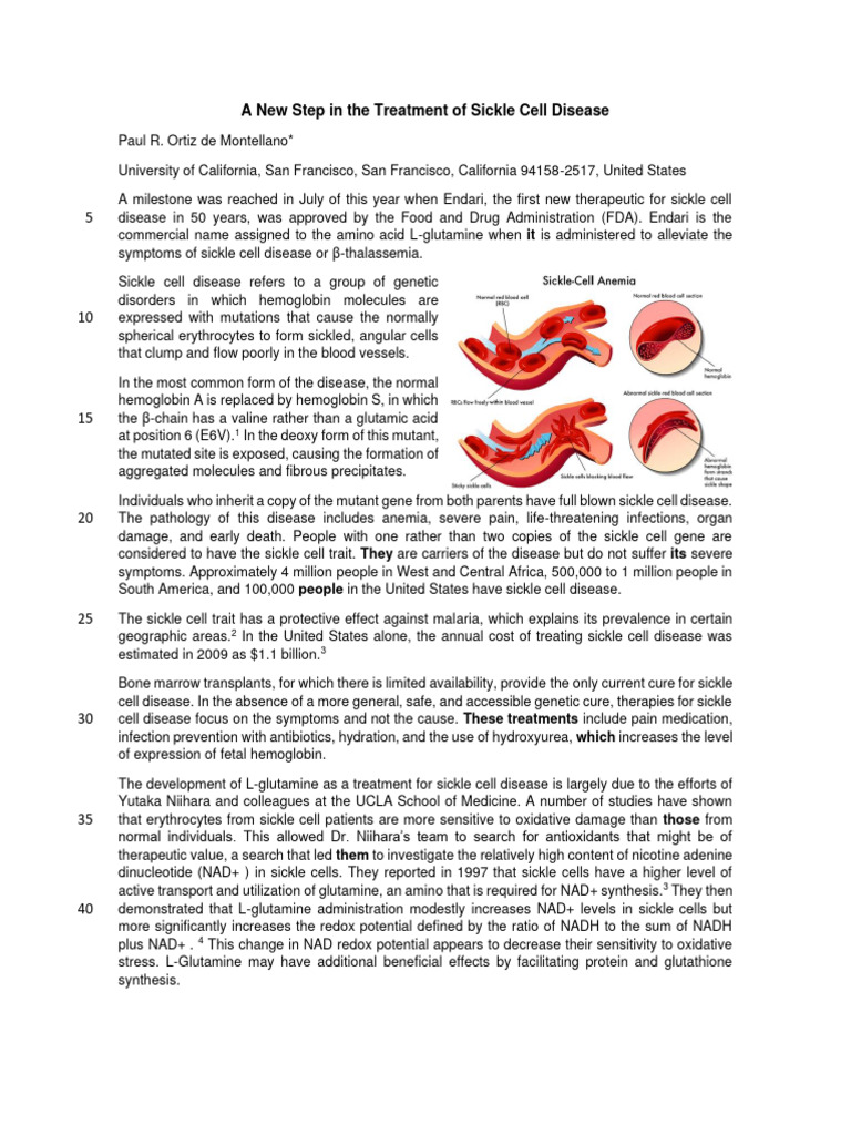 A New Step in The Treatment of Sickle Cell Disease | PDF | Nicotinamide ...