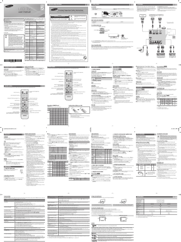 TV User Manual: Safety & Setup Guide | PDF | Hdmi | Set Top Box