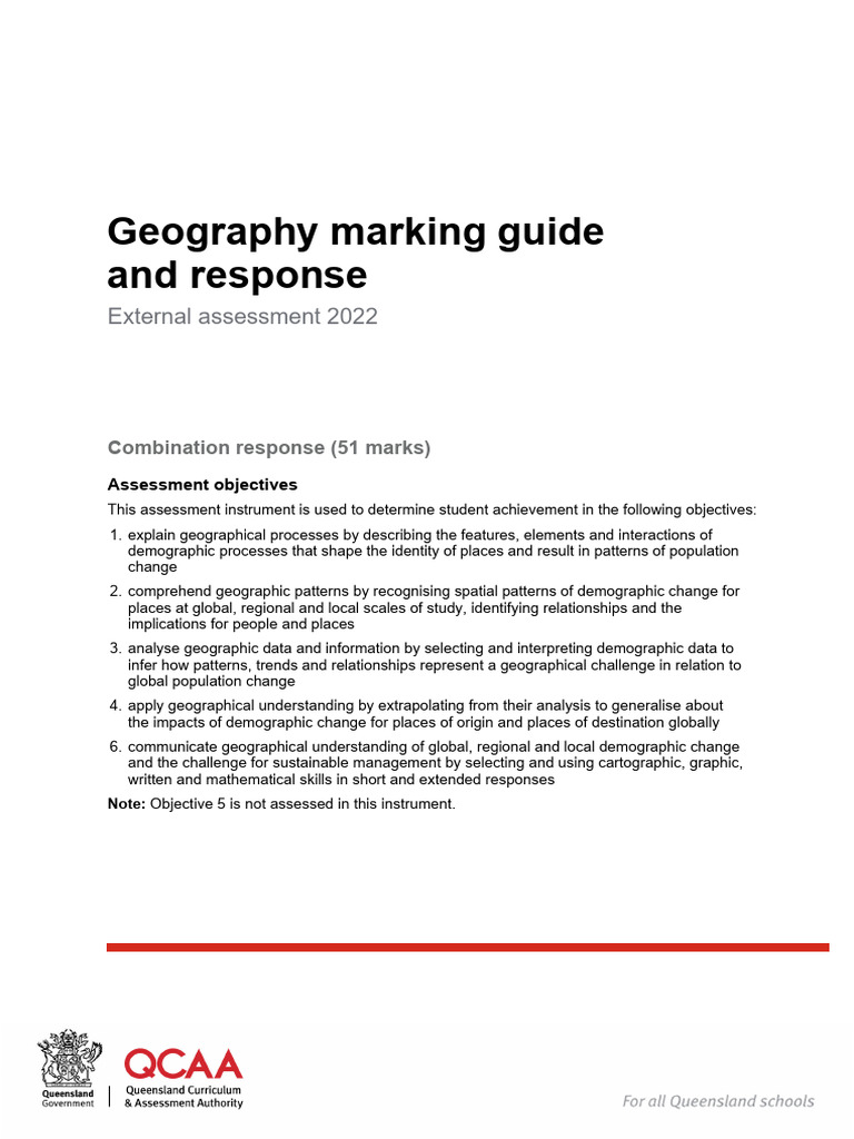 Geography Assessment Marking Guide 2022 | PDF | Total Fertility Rate ...