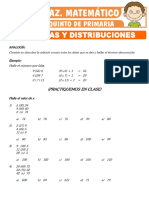 Analogias y Distribuciones para Quinto de Primaria