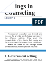 Lesson 4settings in Counseling