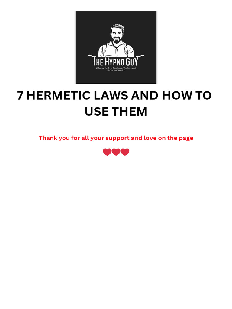 Law Of Attraction 7 Hermetic Laws And How To Use The Pdf Thought Mind