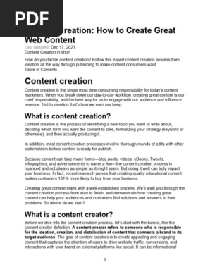 Content Creation