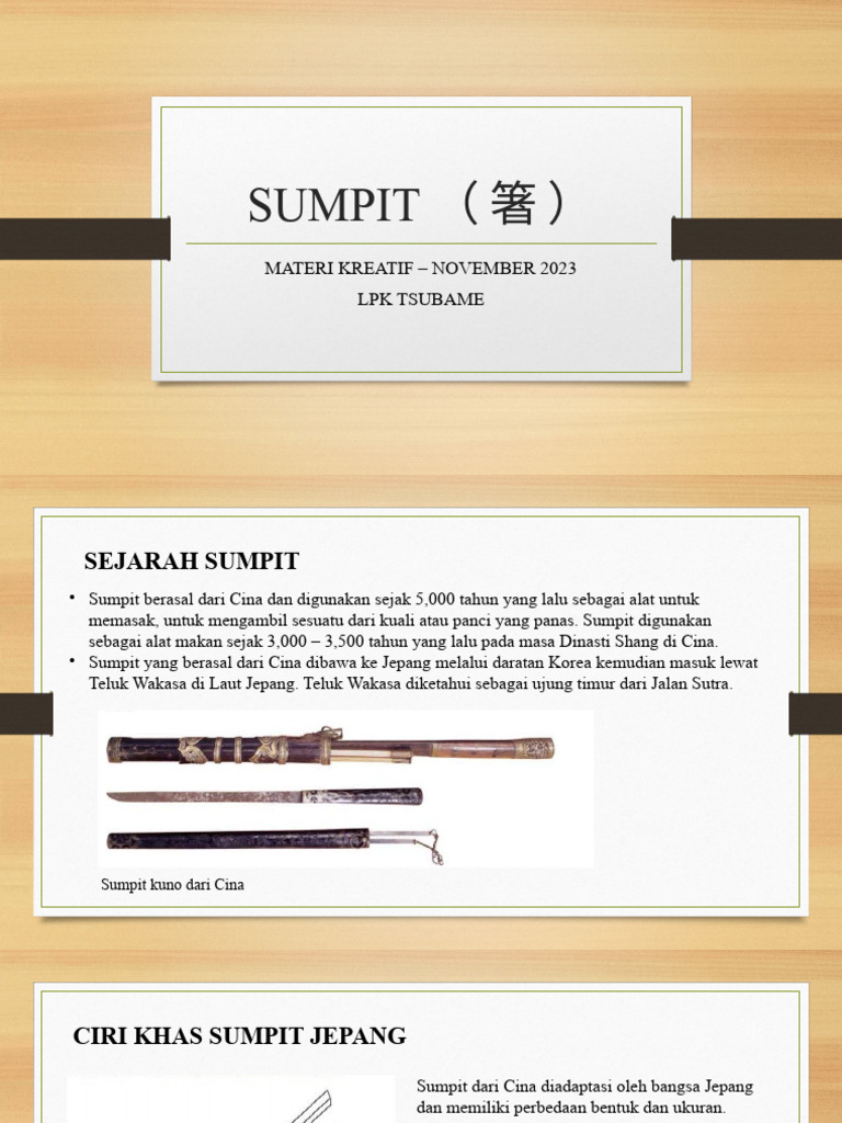 Sejarah dan Panduan Sumpit Jepang | PDF | Griya & Taman