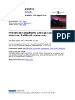 Phonotactic Constraints and Subsyllabic Structure