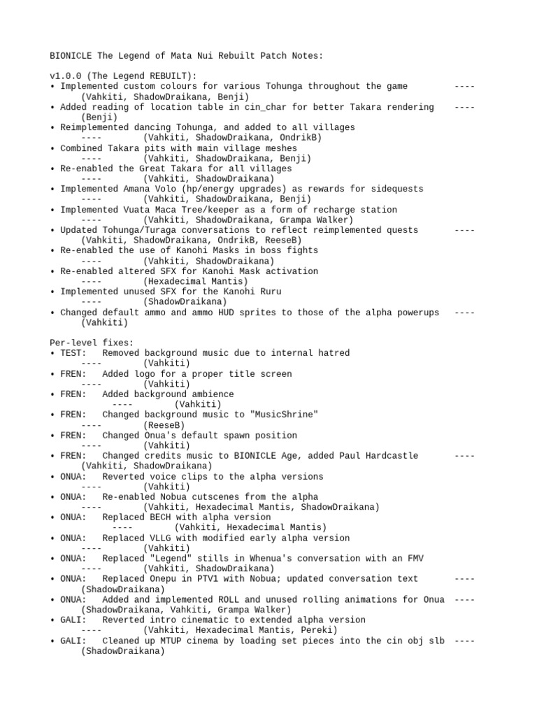 Patch Notes For 11.0.2