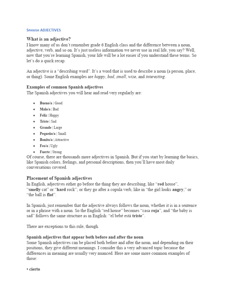 Foreign Language Midterm Notes | PDF | Adverb | Adjective