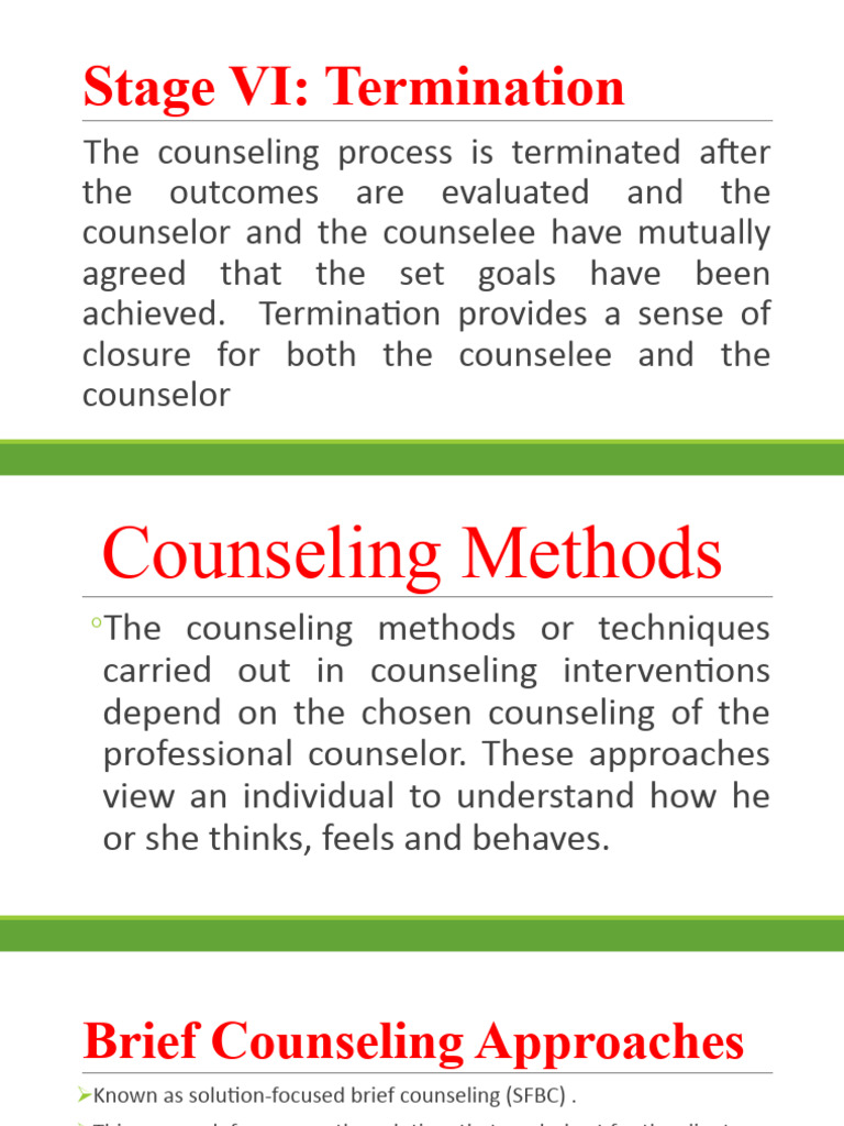 Termination in Counseling Techniques | PDF | Career & Growth | Self ...