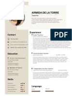 White and Beige Minimalist Graphic Designer Professional CV Resume